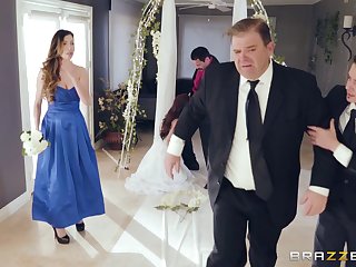 Busty bride attacked by a randy man who craves her curves