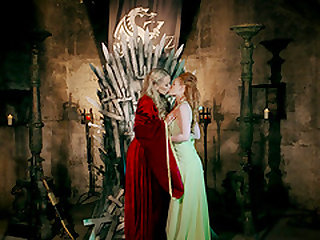 Rebecca More and Ella Hughes enjoy fucking on the iron throne